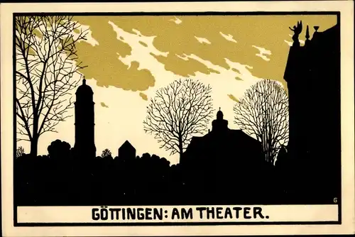 Künstler Ak Grosse, Fr., Göttingen in Niedersachsen, Am Theater