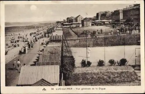 Ak Luc sur Mer Calvados, Vue generale de la Digue