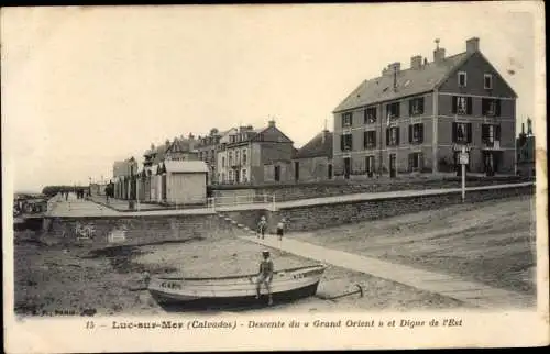 Ak Luc sur Mer Calvados, Descente du Grand Orient et Digue de l'Est