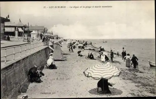 Ak Luc sur Mer Calvados, Vue générale de la Digue et la plage