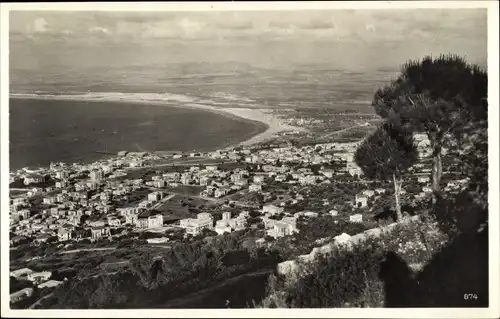 Ak Haifa Israel, Panorama vom Ort