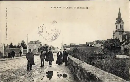 Ak Les Ponts de Cé Maine et Loire, Vue de Saint Maurille