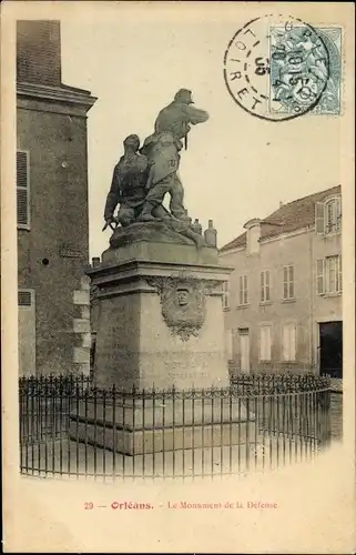 Ak Orléans Loiret, Le Monument de la Defense