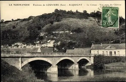 Ak Acquigny Eure, Le Coteau, Vue prise du Chateau