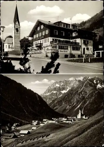 Ak Mittelberg im Kleinwalsertal Vorarlberg, Hotel Neue Krone, Teilansicht vom Ort