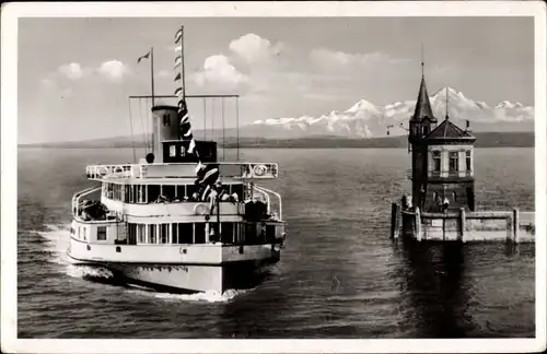 Ak Konstanz, Dampfer auf dem Bodensee mit Säntis