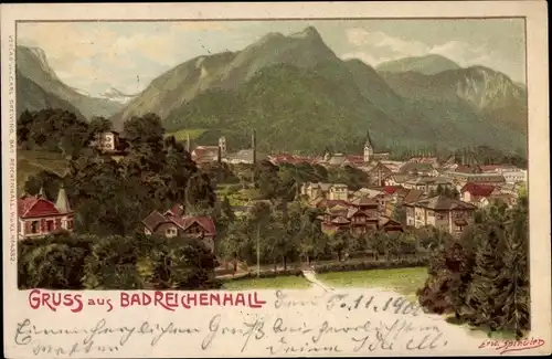 Künstler Litho Spindler, Erw., Bad Reichenhall in Oberbayern, Gesamtansicht