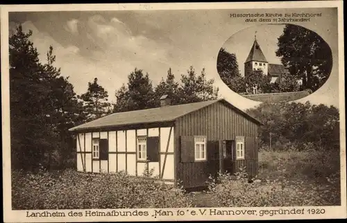 Ak Hannover in Niedersachsen, Landheim d. Heimatbundes Man to e. V., Kirche