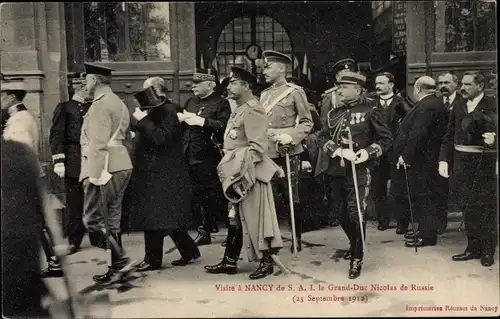 Ak Nancy Meurthe et Moselle, Grand Duc Nicolas, 23 September 1912