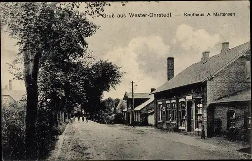 Ak Wester Ohrstedt in Nordfriesland, Kaufhaus A. Martensen