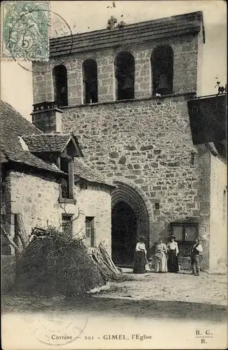 Ak Gimel Corrèze, Vue de l'Église