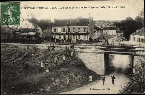 La Ferté Gaucher Seine et Marne, Le Pont du chemin de fer, Ligne de Paris à Vitry le Francois