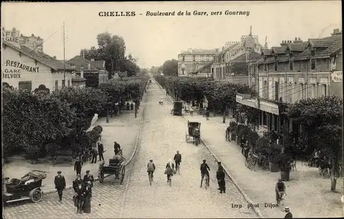 Ak Chelles Seine et Marne, Boulevard de la Gare, vers Gournay