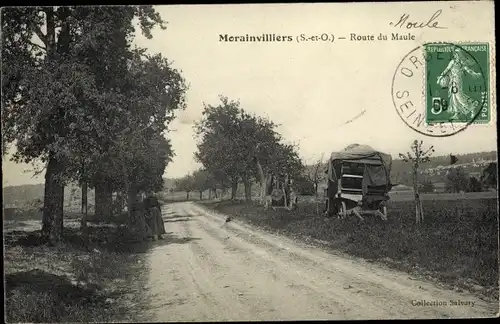 Ak Morainvilliers Yvelines, Route du Maue