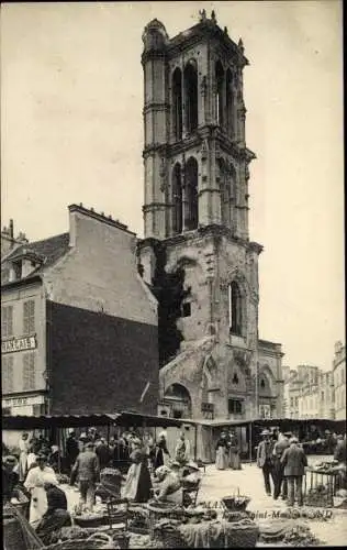 Ak Mantes la Jolie Yvelines, Le Marche, La Tour de Saint Maclou