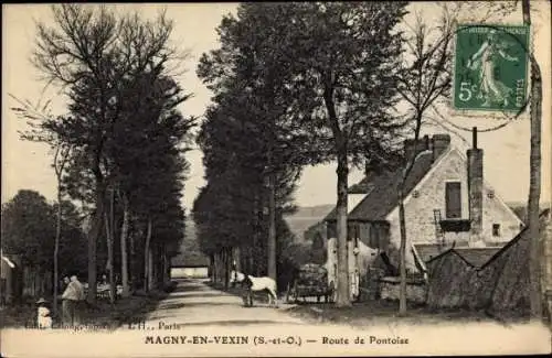 Ak Magny en Vexin Val-d’Oise, Route de Pontoise