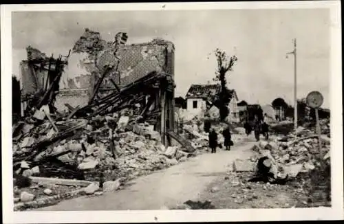 Ak Conflans Sainte Honorine Yvelines, Quai de fin d'Oise, Zerstörungen