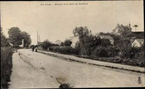 Ak Conflans fin d´Oise, Montee de la Gare de Conflans