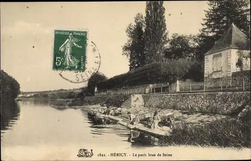 Ak Hericy Seine et Marne, Le petit bras de Seine
