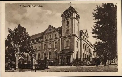 Ak Mittweida in Sachsen, Postgebäude