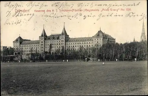 Ak Dresden Neustadt, Kaserne des Schützen Füsilier Regiments Prinz Georg No. 108