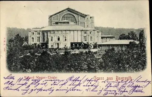 Ak Bayreuth in Oberfranken, Richard Wagner Theater