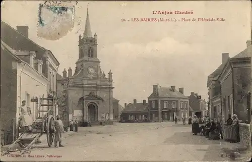 Ak Les Rairies Maine-et-Loire, Place de l'Hotel de Ville