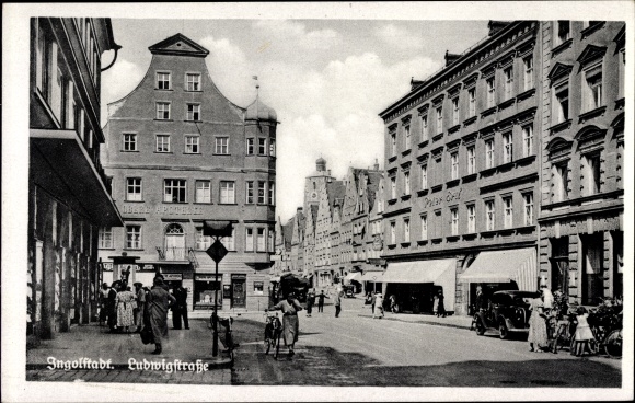 Ak Ingolstadt an der Donau Oberbayern, Ludwigstraße Nr