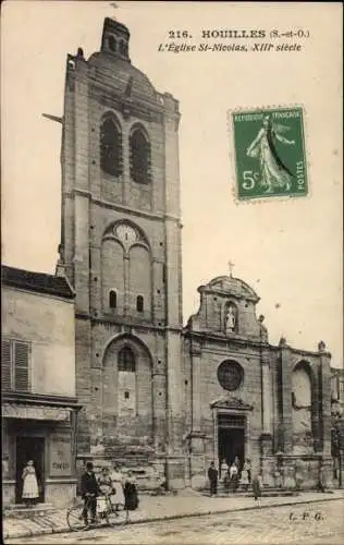 Ak Houilles Yvelines, L'Eglise Saint Nicolas