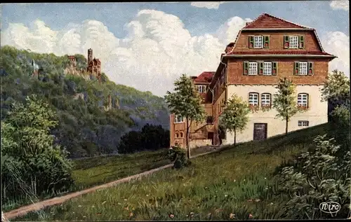 Künstler Ak Traifelberg Honau Lichtenstein in Baden Württemberg, Albhotel, Inh. E. Glück