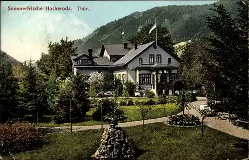 Ak Hockeroda Kaulsdorf in Thüringen, Sommerfrische, Haus mit Garten