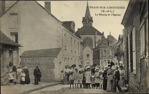 Ak Brain sur Longuenee Maine et Loire, Le Bourg et l'Eglise