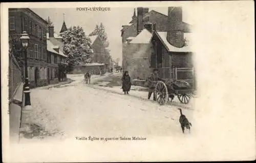 Ak Pont L'Eveque Calvados, Vieille Eglise en quartier Sainte Melaine