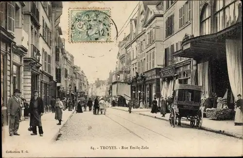 Ak Troyes Aube, Rue Emile Zola