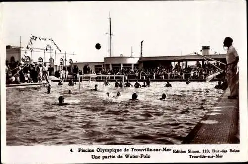 Ak Trouville sur Mer Calvados, Piscine Olympique, Water Polo