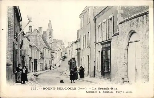 Ak Bonny sur Loire Loiret, La Grande Rue