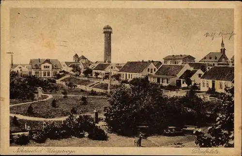 Ak Nordseebad Wangerooge in Ostfriesland, Gesamtansicht, Leuchtturm