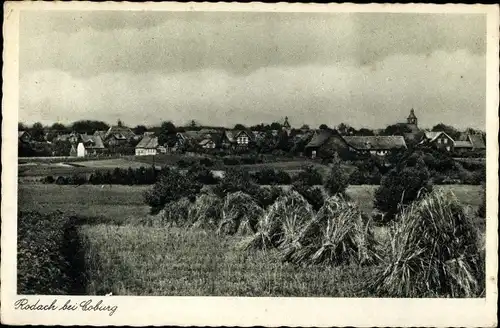 Ak Bad Rodach Oberfranken Bayern, Panorama mit Feldern