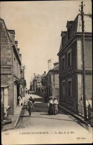 Ak Langrune sur Mer Calvados, La Rue de la Mer