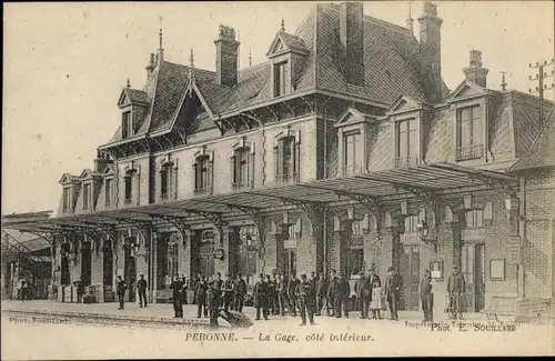 Ak Péronne Somme, La Gare