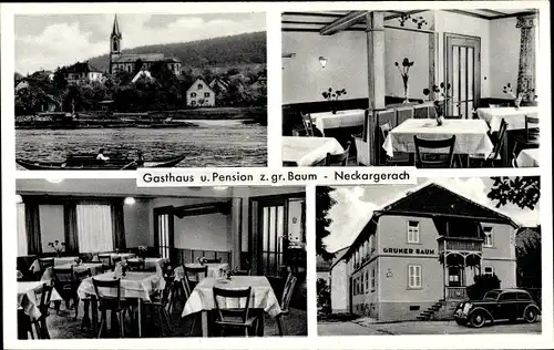 Ak Neckargerach, Gasthaus Zum grünen Baum, Flusspartie