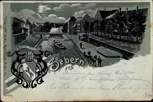 Mondschein Litho Saverne Zabern Elsass Bas Rhin, Teilansicht