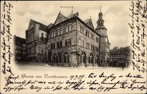 Ak Nordhausen am Harz, Rathaus