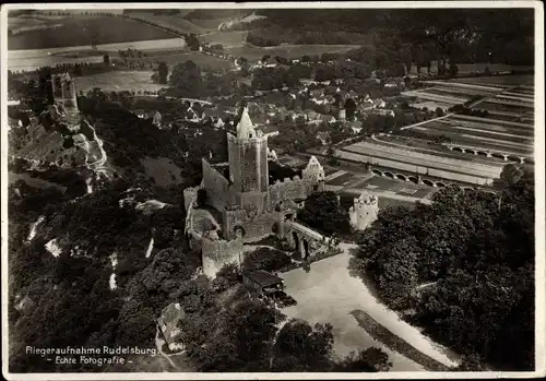 Ak Bad Kösen Naumburg an der Saale, Rudelsburg, Fliegeraufnahme