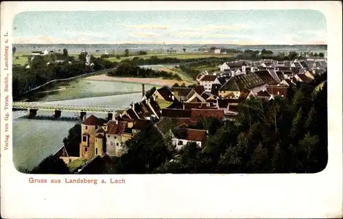 Ak Landsberg am Lech in Oberbayern, Gesamtansicht