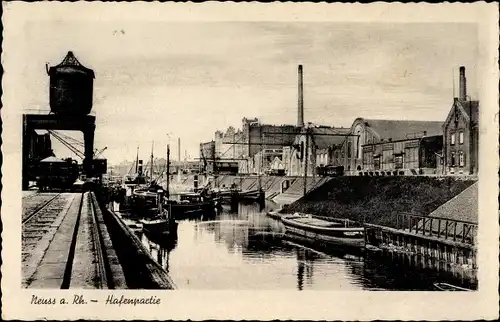 Ak Neuss am Rhein, Hafen