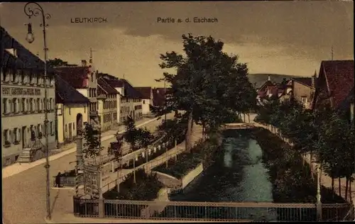 Ak Leutkirch im Allgäu Württemberg, Partie a. d. Eschach