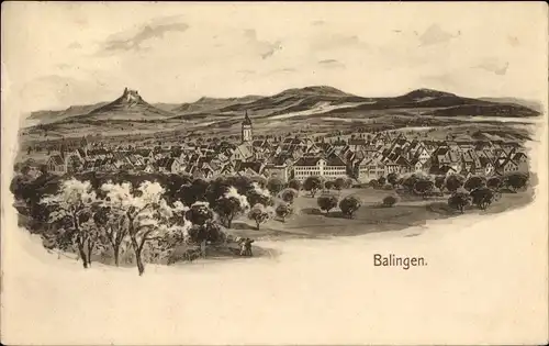 Ak Balingen in Württemberg, Panorama
