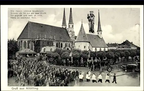 Ak Altötting Oberbayern, Prozession a.d. Gnaden Kapelle