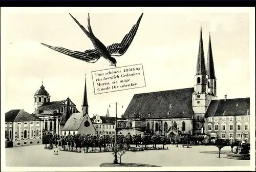 Ak Altötting in Oberbayern, Kapellplatz,Schwalbe